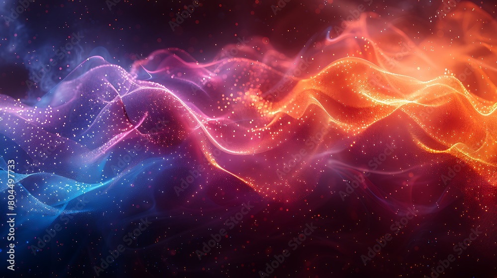 Illustrate the fluid dynamics of financial markets with waves in a spectrum of colors, each wave turning into a line graph or bar chart at the crest, showcasing the volatility. Illustrate the fluid dynamics of financial markets with waves in a spectrum of colors, each wave turning into a line graph or bar chart at the crest, showcasing the volatility.