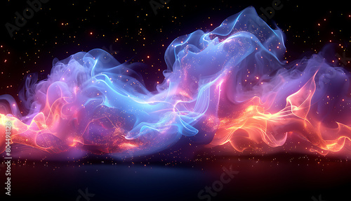 Red, sea-foam, jade and violet Neon effect High quality background. photo