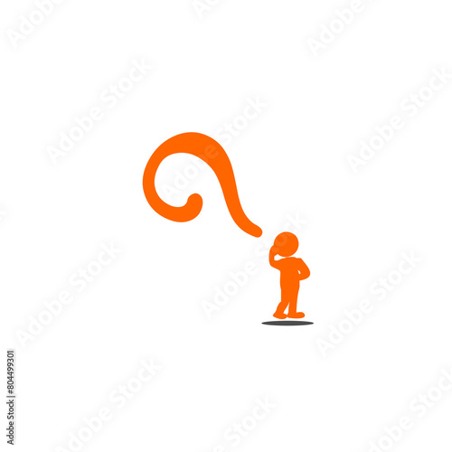 Question mark vector illustration, illustration of an idea born with many questions, a new idea with new questions, a question becomes many questions