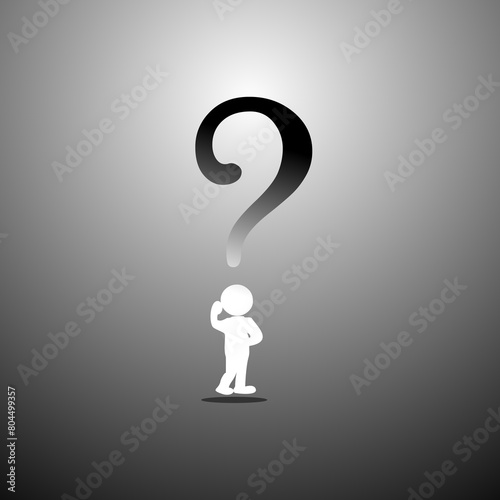 Question mark vector illustration, illustration of an idea born with many questions, a new idea with new questions, a question becomes many questions