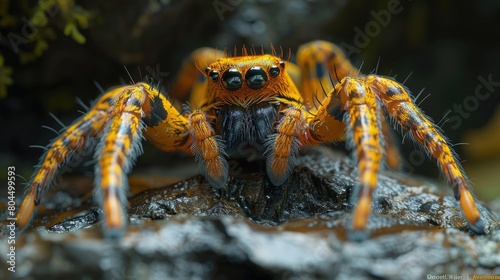 A new species of spider found in a remote cave, adding to the biodiversity of the ecosystem. Photorealistic. HD.