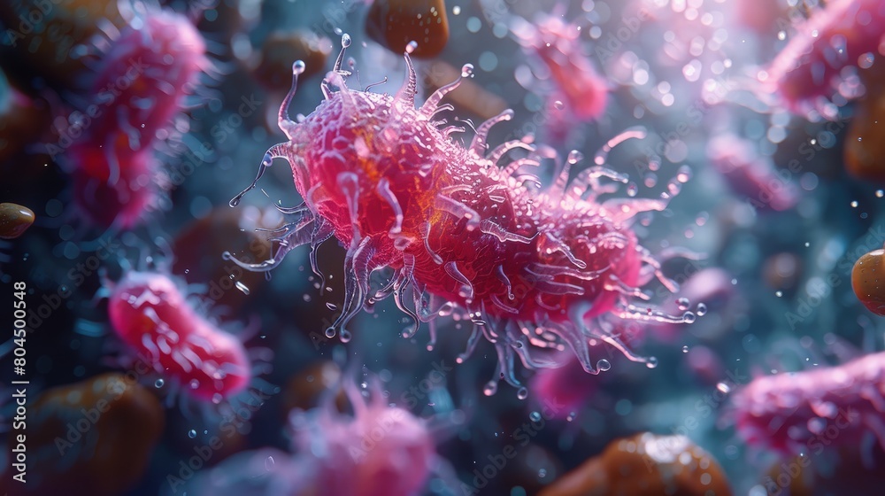 Animation of bacteria using quorum sensing to communicate and form biofilms. Photorealistic. HD. Animation of bacteria using quorum sensing to communicate and form biofilms. Photorealistic. HD.