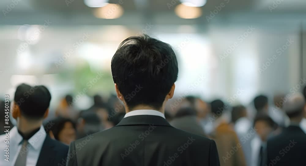 View of business professionals from behind at a seminar. Concept Observing Professionals, Seminar Setting, Silhouettes, Networking Event, Audience Perspective View of business professionals from behind at a seminar. Concept Observing Professionals, Seminar Setting, Silhouettes, Networking Event, Audience Perspective