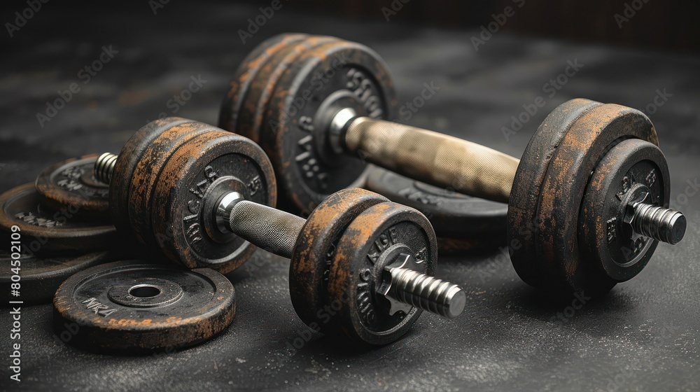 Dumbbells Arranged on a Table Dumbbells Arranged on a Table