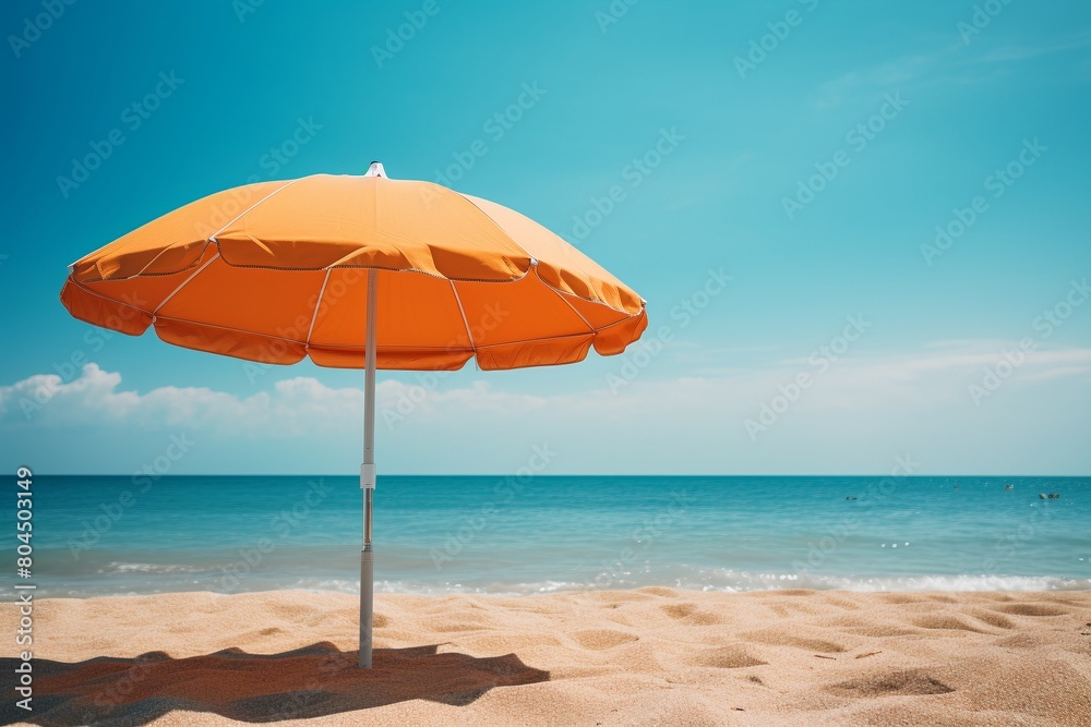 Beach umbrella, ocean scene