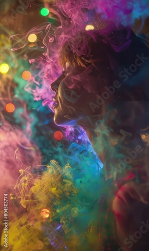 Whimsical play of light and color  adding vibrancy and energy to the portrait design   Banner Image For Website
