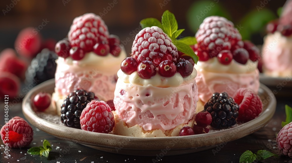 Keto dessert, berry and cream cheese bites, small, sweet treat. Photorealistic. HD. Keto dessert, berry and cream cheese bites, small, sweet treat. Photorealistic. HD.