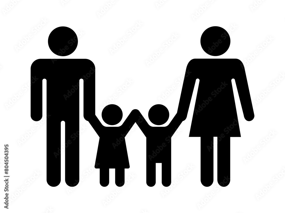 Vector illustration of family people silhouette on transparent background Vector illustration of family people silhouette on transparent background