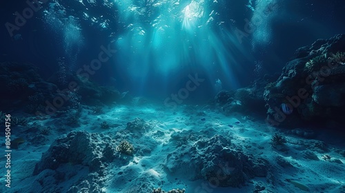 Night snorkeling with underwater lights, exploring nocturnal sea life. Photorealistic. HD.