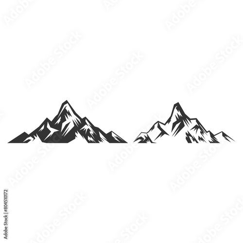 Vintage Rocky or Iceberg Ice Mountain Hill for Outdoor Expedition Adventure Illustration Design