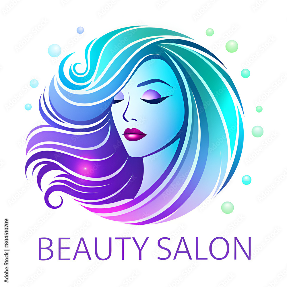 A stylish logo featuring a womans face