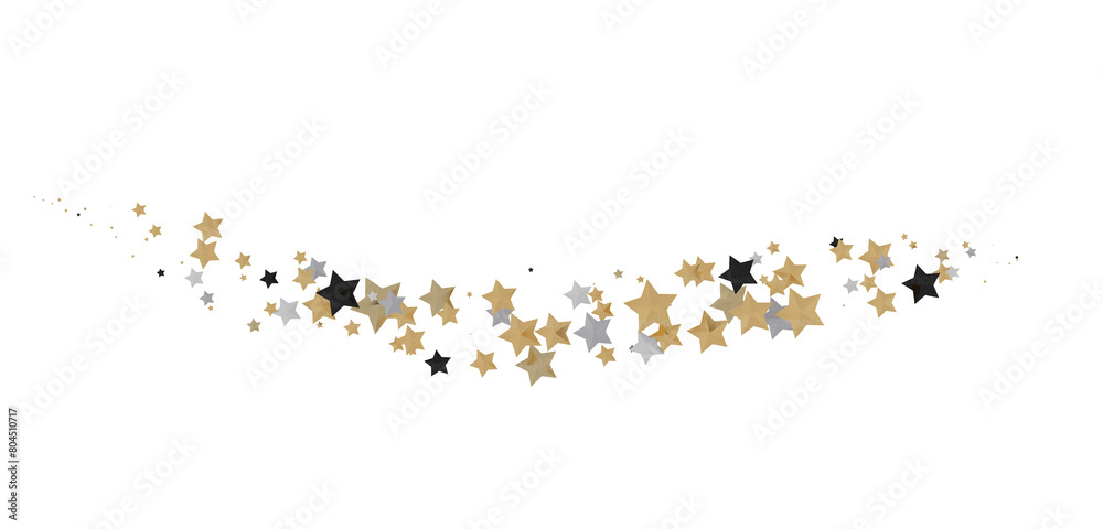 Dazzling 3D Illustration: Witness a Downpour of Golden Stars Dazzling 3D Illustration: Witness a Downpour of Golden Stars