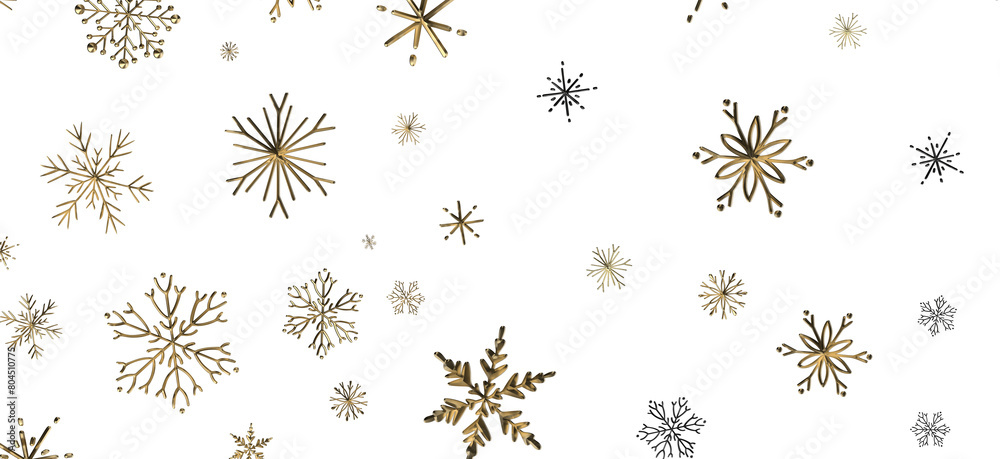 Snowflake Bliss: Striking 3D Illustration Showcasing Falling Holiday Snowflakes Snowflake Bliss: Striking 3D Illustration Showcasing Falling Holiday Snowflakes