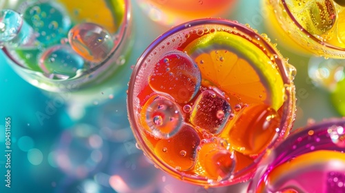 A colorful menu boasting unique and creative mocktails and nonalcoholic beverages.