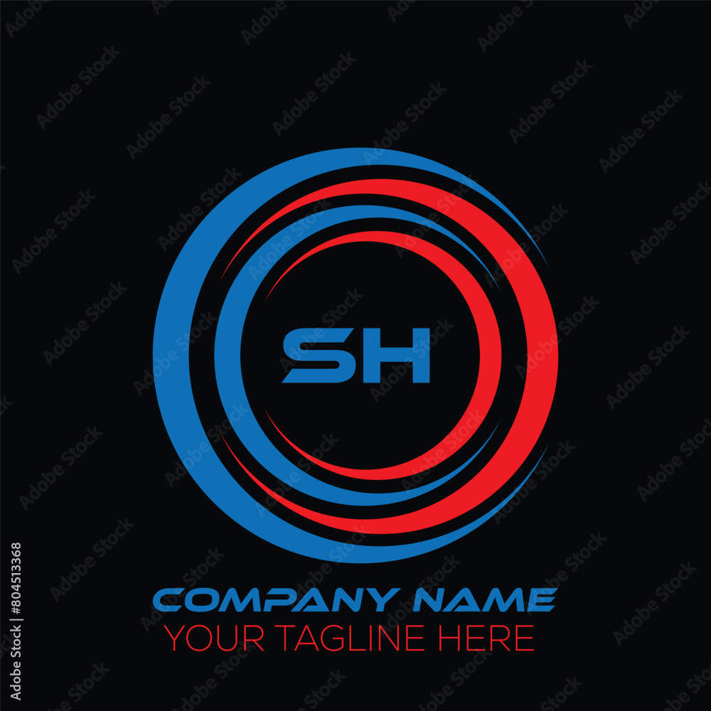 SH letter logo creative design. SH unique design. SH letter logo design on black background. SH letter logo creative design. SH unique design. SH letter logo design on black background.