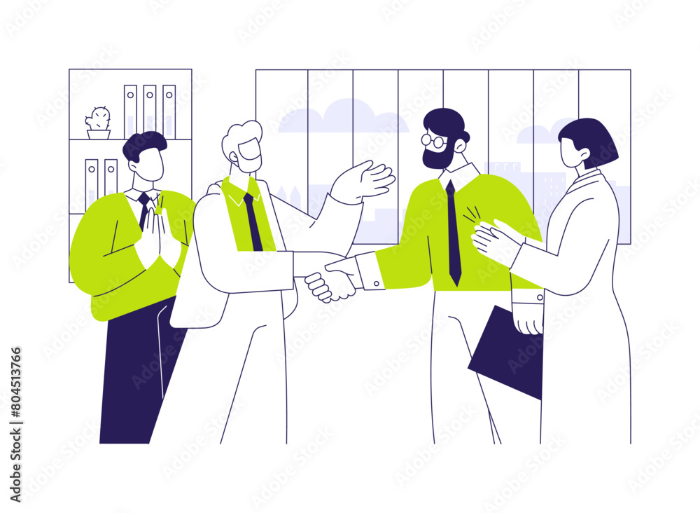 Successful negotiations abstract concept vector illustration.