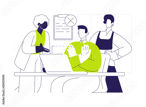 Failed negotiations abstract concept vector illustration.