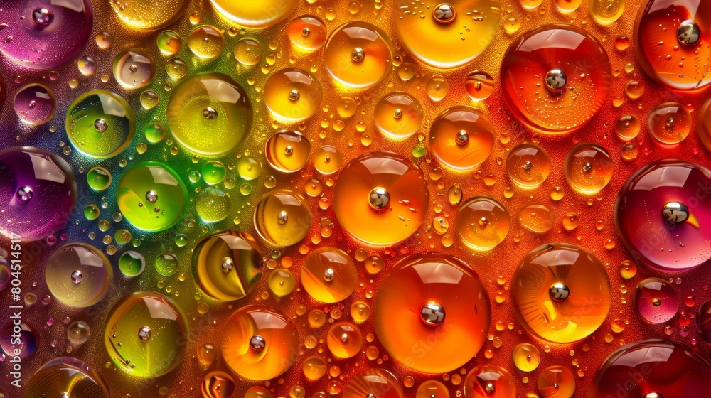 A multicolored background with water droplets at the bottom A multicolored background with water droplets at the bottom