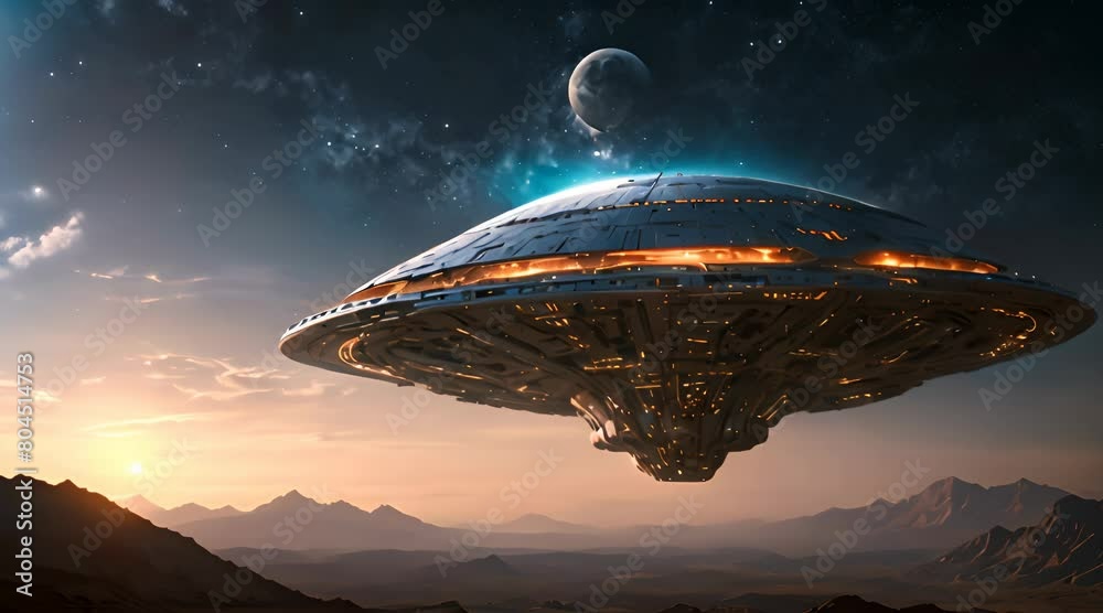 a UFO under the starry sky a UFO under the starry sky