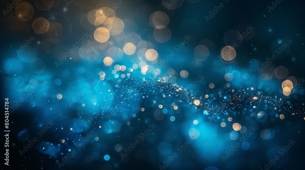 An image featuring a blue and black backdrop with numerous tiny lights scattered in its center An image featuring a blue and black backdrop with numerous tiny lights scattered in its center