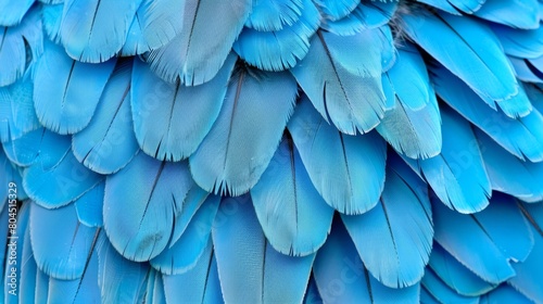  A tight shot of a blue bird's back, brimming with numerous blue feathers