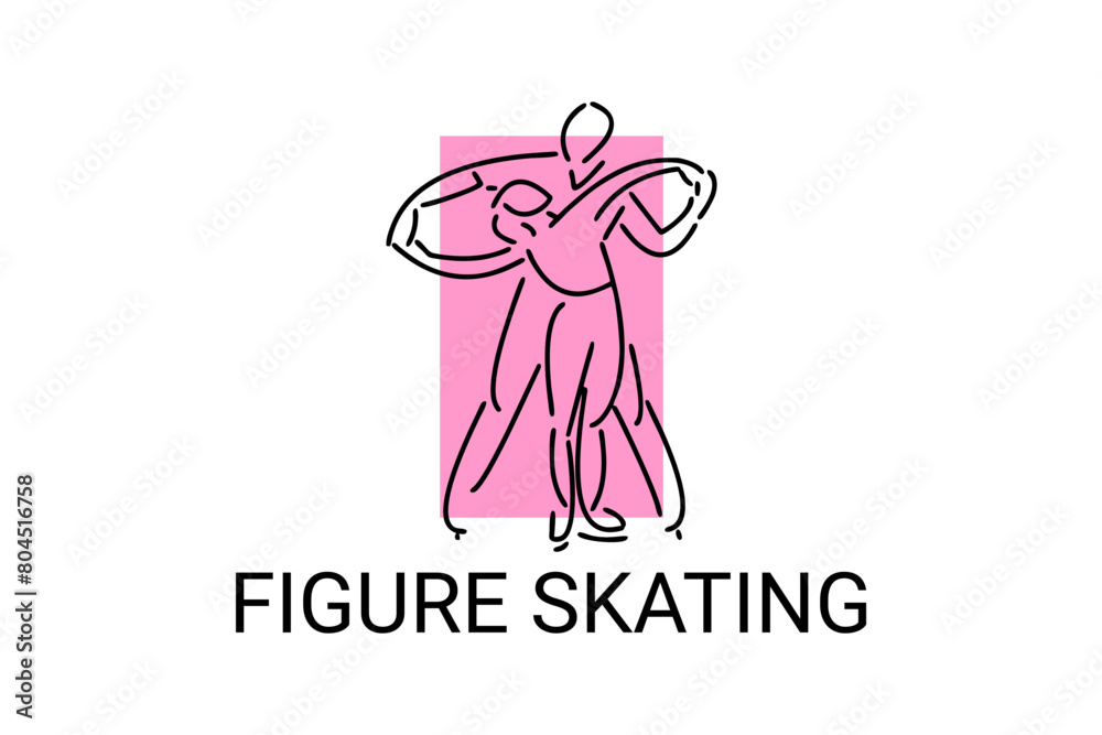 Figure skating vector line icon. dance, practice Figure skating. sport dance pictogram illustration. Figure skating vector line icon. dance, practice Figure skating. sport dance pictogram illustration.