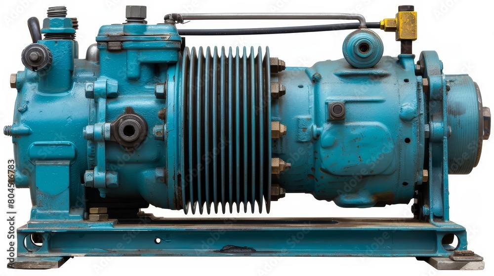 Close-up of an electric motor against a white backdrop Includes clipping path to the motor's right Close-up of an electric motor against a white backdrop Includes clipping path to the motor's right