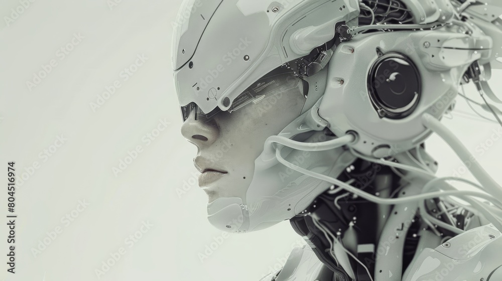 wires emerge from its head, a helmet is worn wires emerge from its head, a helmet is worn