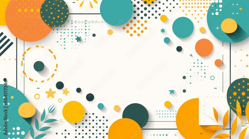 one orange, one blue, and one green; centrally located is a pristine white square one orange, one blue, and one green; centrally located is a pristine white square