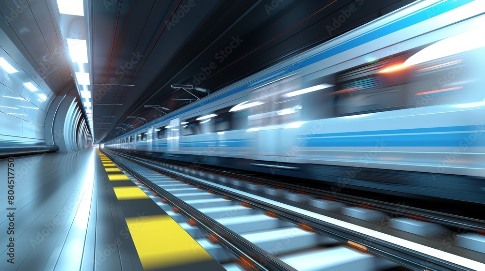 a train approaching tracks in a station, featuring a yellow line on one side a train approaching tracks in a station, featuring a yellow line on one side
