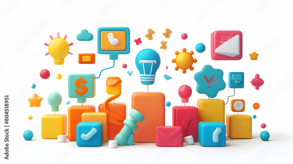 3D Cartoon Icon: Implementing Collaboration Strategies for Business Teamwork and Innovation with Strategic Advertisement 3D Cartoon Icon: Implementing Collaboration Strategies for Business Teamwork and Innovation with Strategic Advertisement