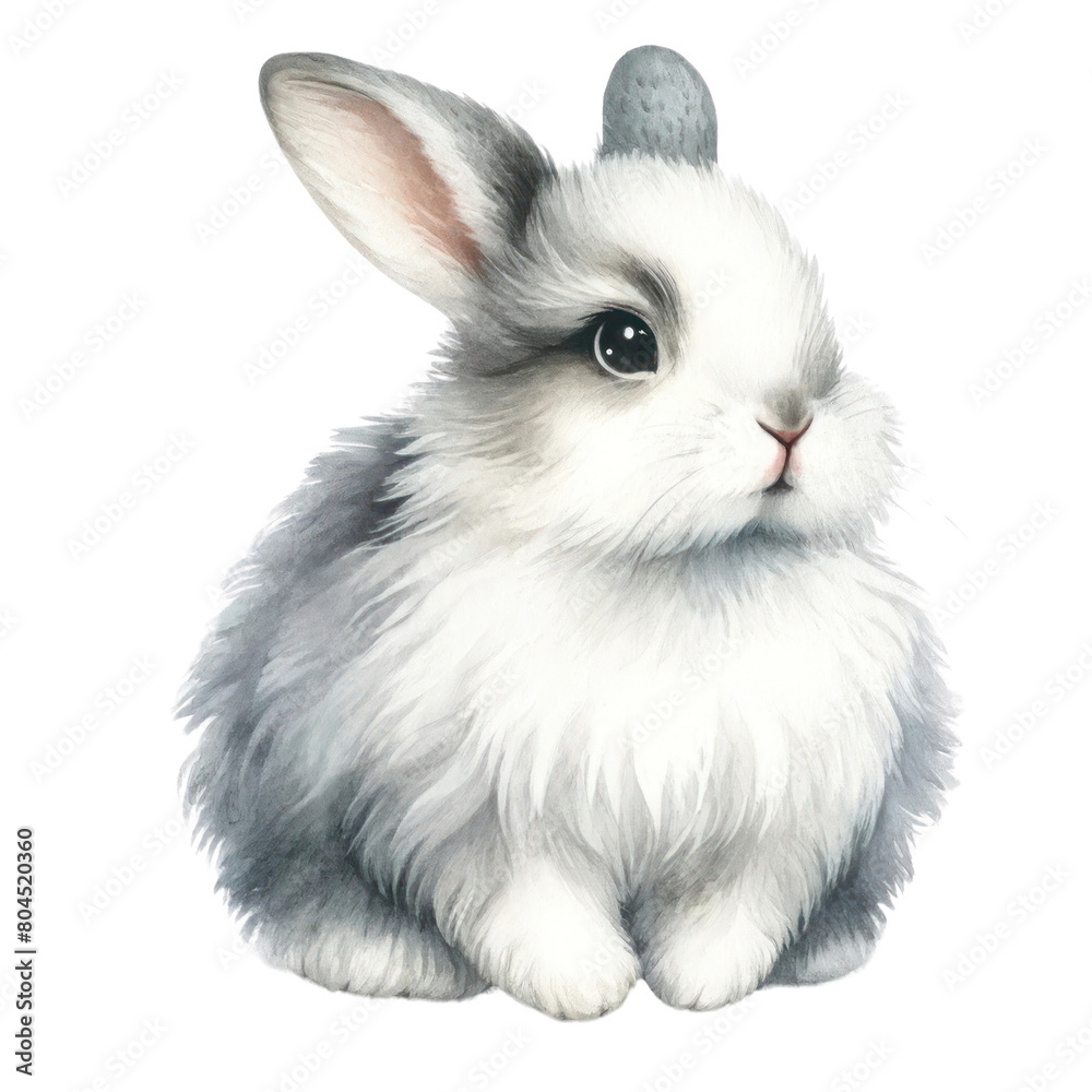 A cute cartoon rabbit with big eyes and fluffy white fur A cute cartoon rabbit with big eyes and fluffy white fur