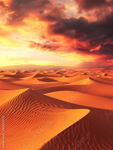 beautiful sunrise or sunset in desert  landscape with sand and dunes  Wall Art Design for Home Decor  4K Wallpaper and Background for desktop  laptop  Computer  Tablet  Mobile Cell Phone  Smartphone