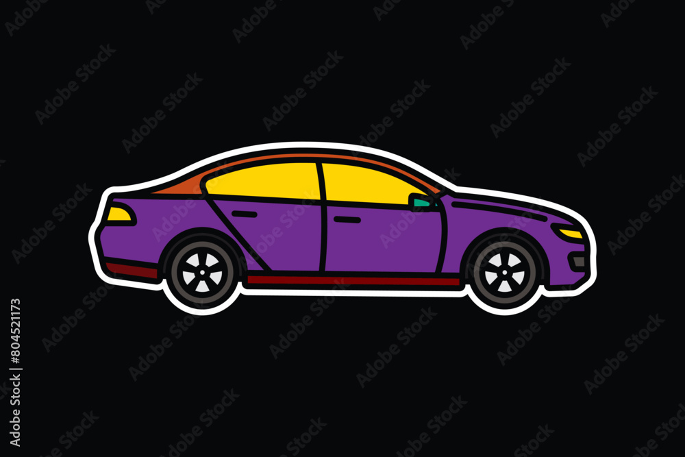 Original vector illustration. A passenger car. A contour icon.