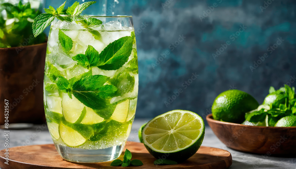 mojito cocktail in a glass. Selective focus. mojito cocktail in a glass. Selective focus.
