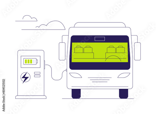Electric bus abstract concept vector illustration.
