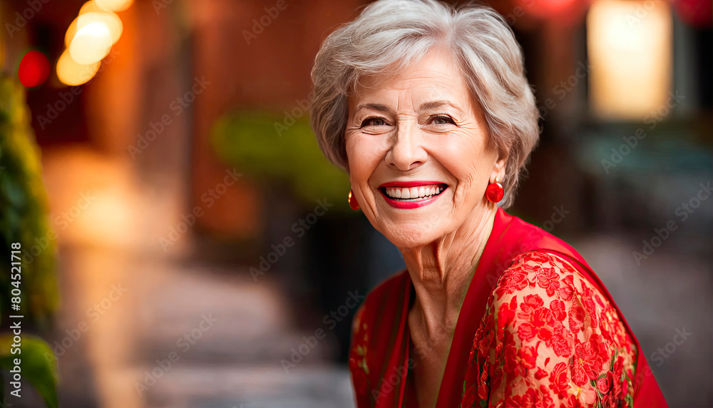 portrait of a beautiful elderly woman. Selective focus. portrait of a beautiful elderly woman. Selective focus.