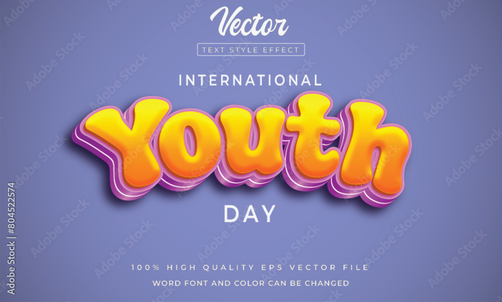 Youth day editable text style effect