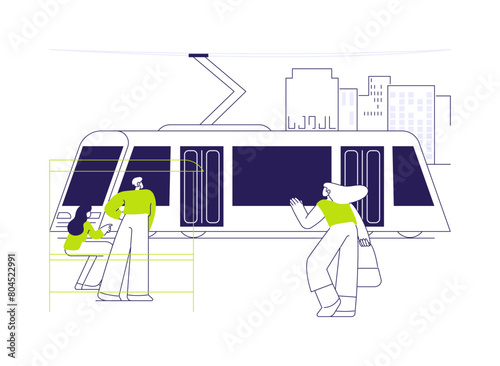 Tram abstract concept vector illustration.