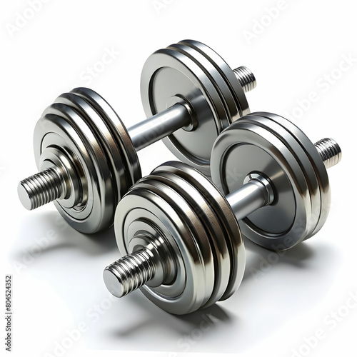 big dumbbells over white