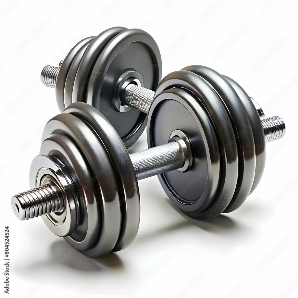 Naklejka premium big dumbbells over white