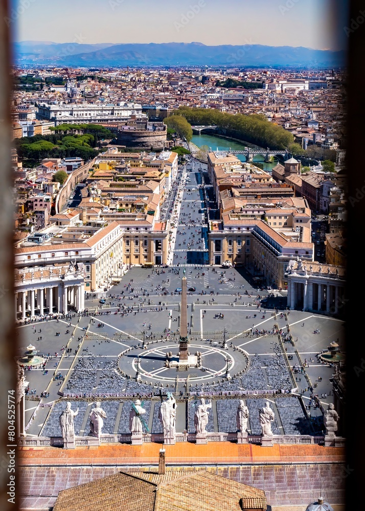 Aerial View of St. Peter's Square from the dome