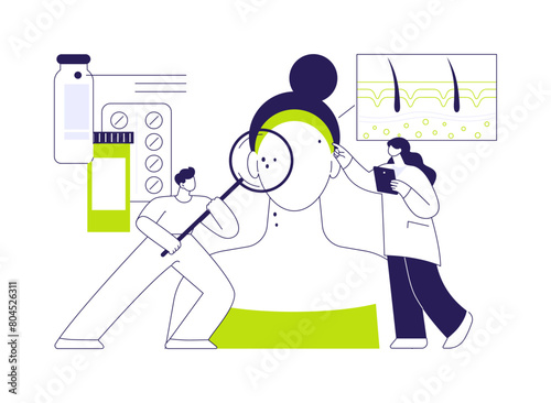 Annual skin exam abstract concept vector illustration.