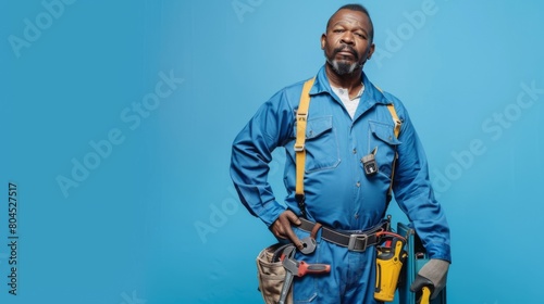 Confident Electrician with Power Tools