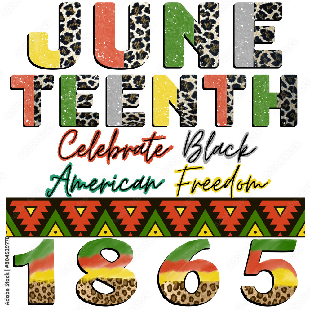 Fototapeta premium 1865 Juneteenth Sublimation PNG