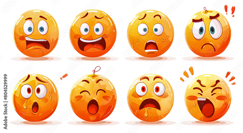 Vector set of emoticons and emoji with faces. Vector set of emoticons and emoji with faces.