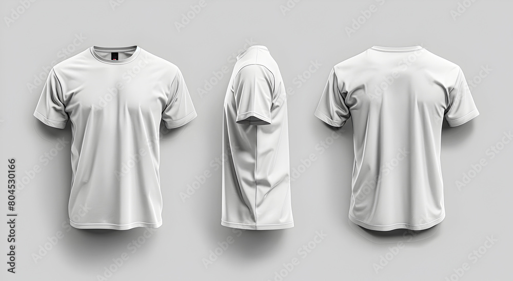 T-shirt layout. White blank t-shirt front and back views.