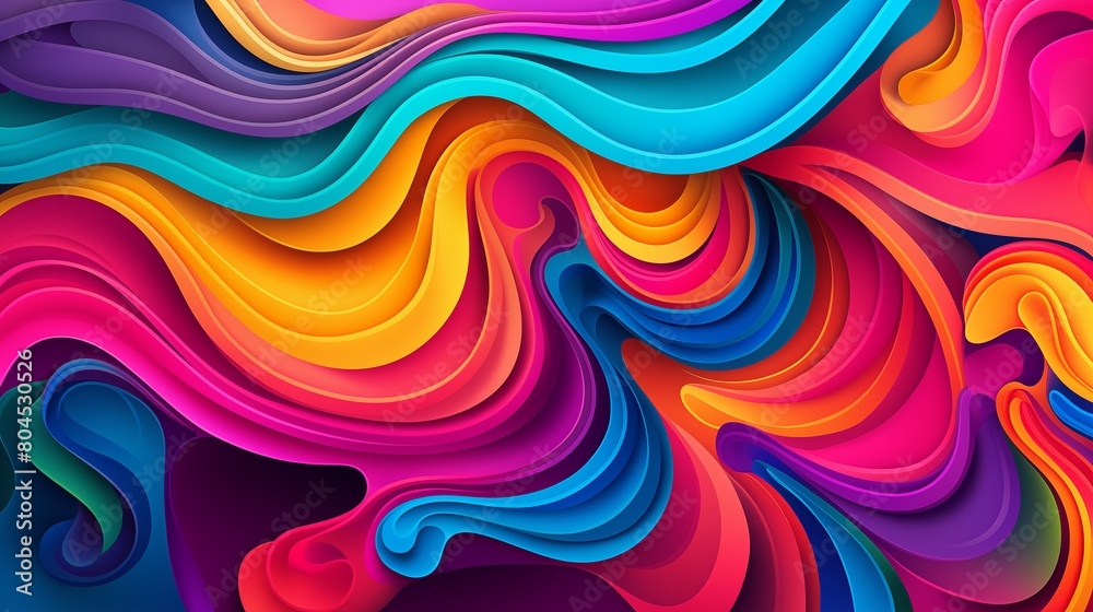 Enticing Swirling Abstract vibrant Waves in a Kaleidoscope of Color.