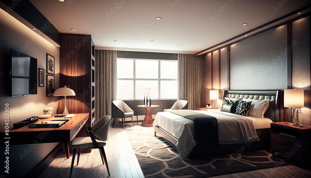 Obraz premium Generative AI illustration of glamour modern style interior design