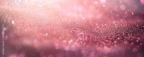 Dusty Rose Glitter on a Defocused Abstract Background, Ideal for Romantic Themes